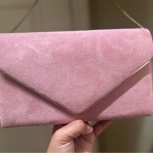 Elegant Pink Suede Clutch/ Bag